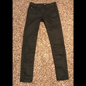 Black Rag and Bone denim with lace up calf detail